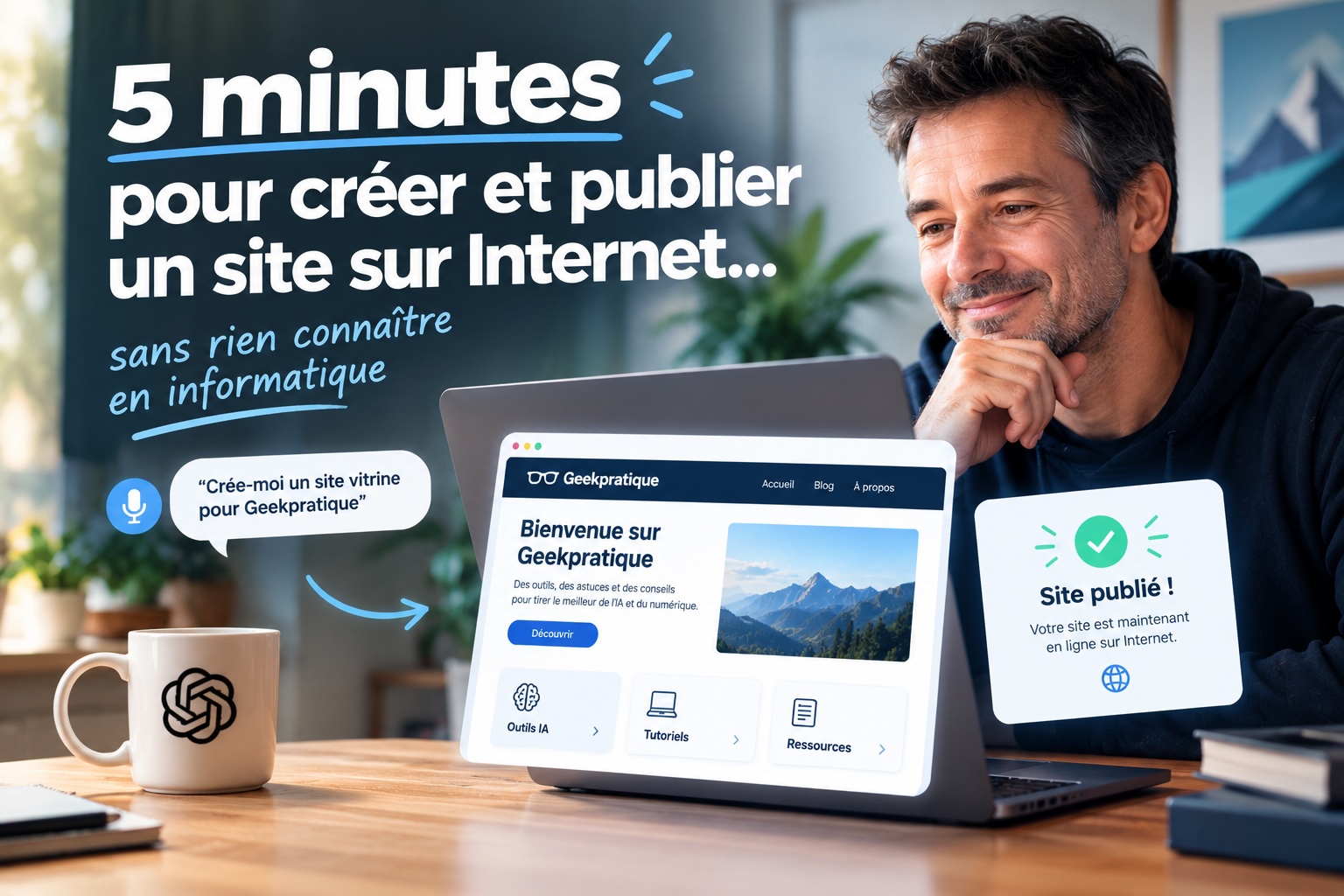 5 minutes pour créer et publier un site sur Internet… sans rien connaître en informatique